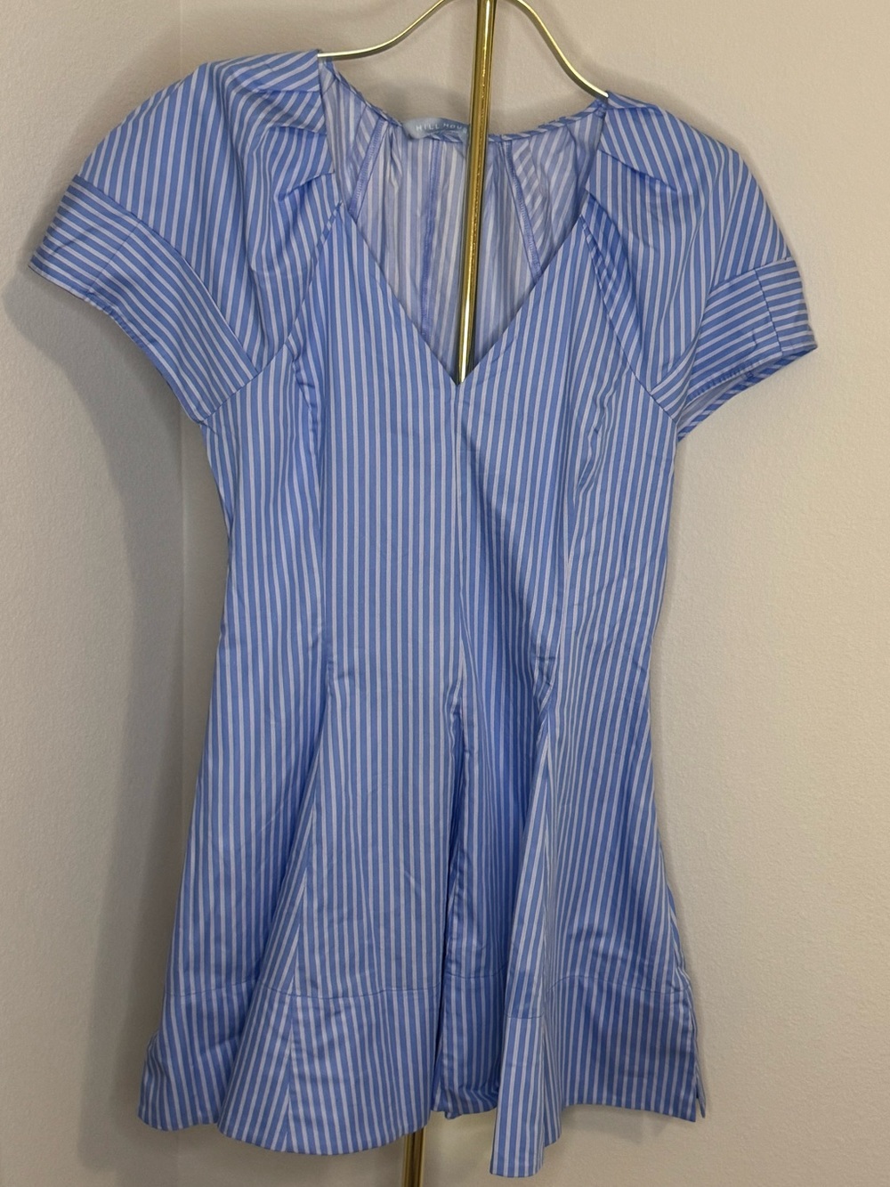 Hill House Light Blue and White Striped V-Neck Tunic